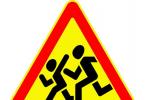 Important road sign “Caution, children!