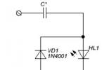 Індикатор напруги акумулятора на LM3914 Принципова схема індикатора